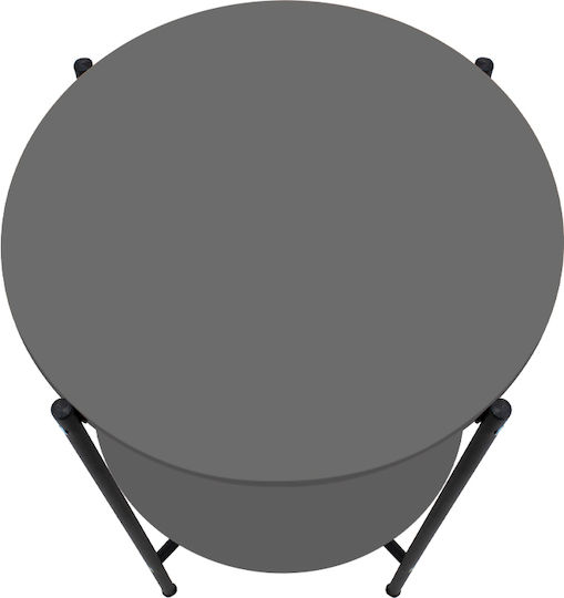 Round Side Table Nalda Wooden Anthracite 43x43x56.5 cm