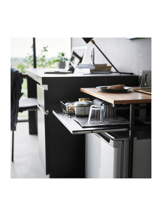 Rectangular Side Table Metal Black/brown L53xW45.2xH66cm.