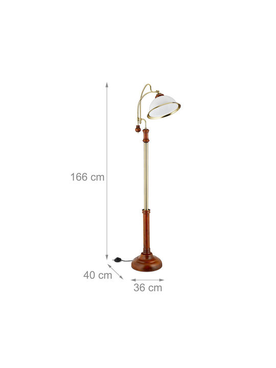Relaxdays Lampa de podea Î166cm. cu Soclu pentru Bec E27 Maro