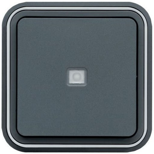 Hager Cubyko Buton Scara cu Cadru IP55 în culoarea Gri WNE023G