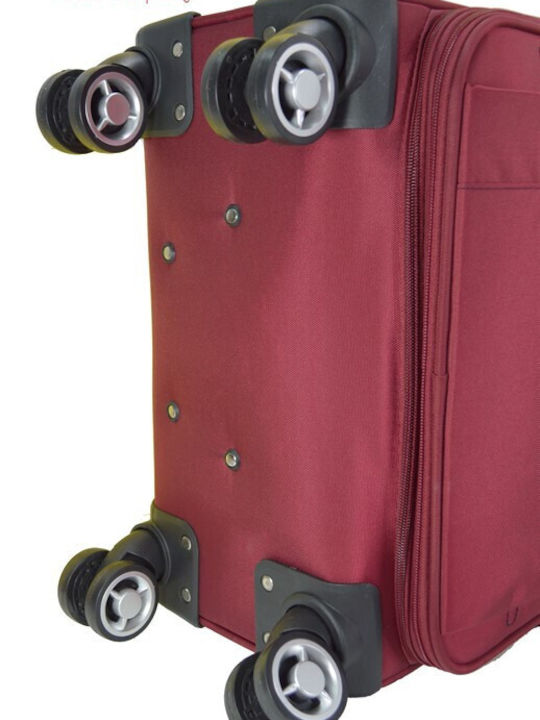 Forecast Cabin Fabric Red Suitcase With 4 Wheels Height 55cm