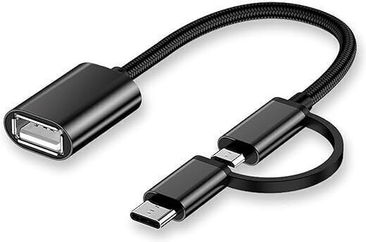 Keendex 2 1 Кабел Конвертор На Данни Line Тип C + Micro Otg Gp91 Черен Usb