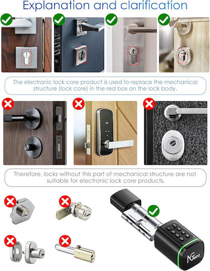 Lacăt Electronic Smart Lock în culoare Negru