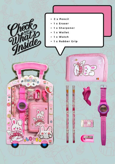Roza Kinder Schreibwaren-Sets 7-in-1 Geschenkset Sweet