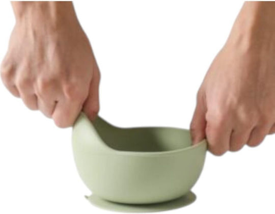 Queen Mother Baby Food Bowl Elephant Made of Silicone Green