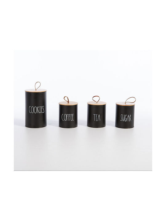 Nef-Nef Homeware Metallic Cookie Jar Black 12x12x20cm