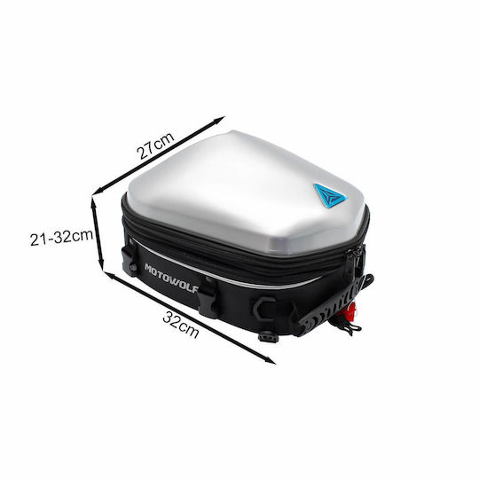 Motowolf Waterproof Motorcycle Tail Bag Silver