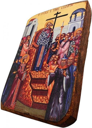 Christening Favor with Religious Icon made of Wood