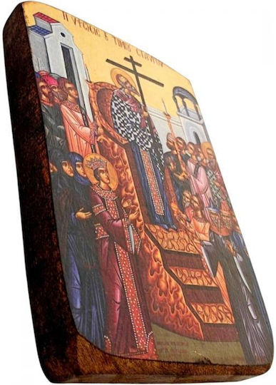 Christening Favor with Religious Icon made of Wood