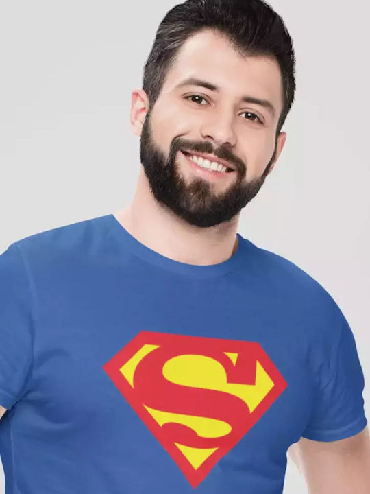 Cotton Division T-shirt Superman Blau Baumwolle