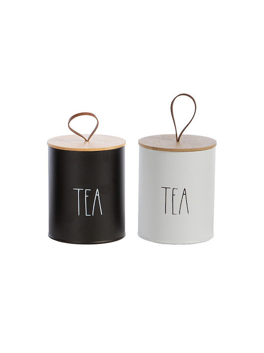 Nef-Nef Homeware Tea Time Vase for Tea with Lid Metallic Black 10.4x10.4x13cm