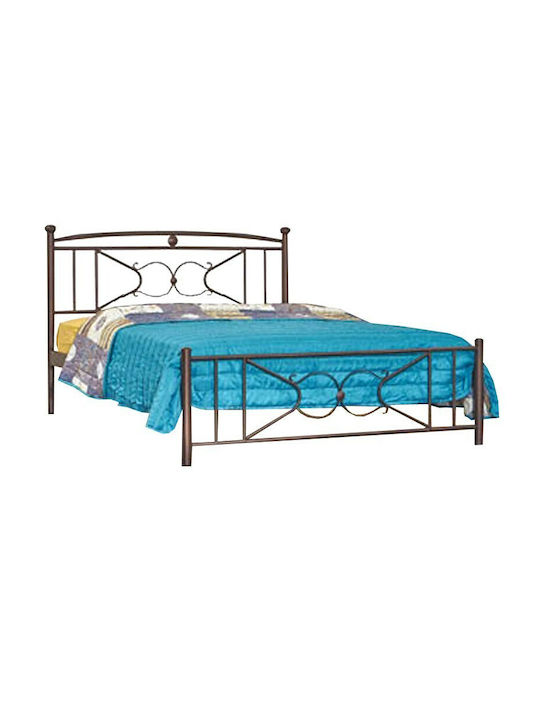 No18 Double Metal Gray Bed for Mattress 140x190cm