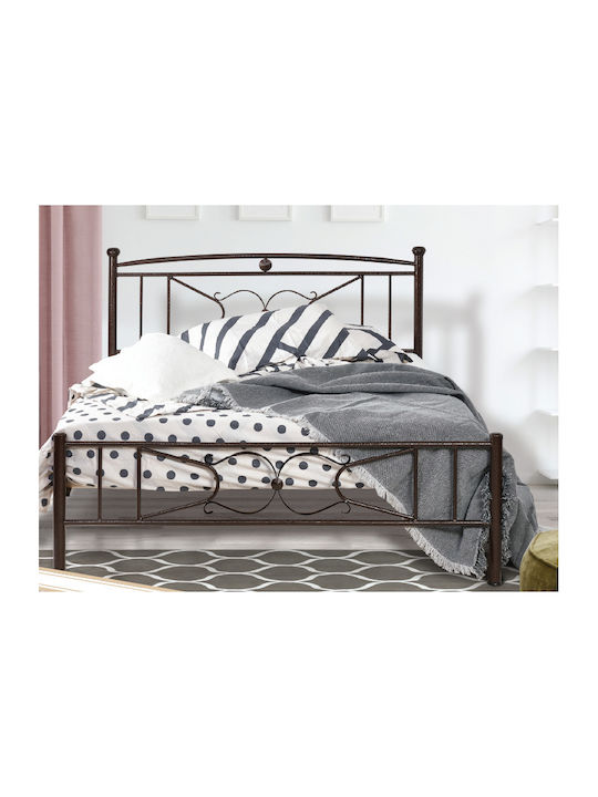 No18 Double Metal Gray Bed for Mattress 140x190cm