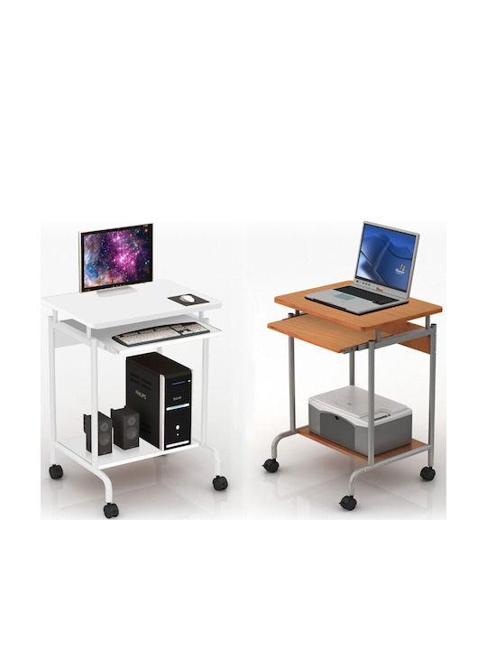 Computer Office Wooden Brown with Metal Legs 60x45x75cm