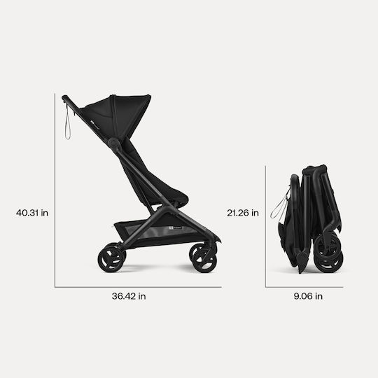 Bugaboo Butterfly 2 Καρότσι Μωρού Kατάλληλο για Nεογέννητο Black-Heritage Black 7.3kg