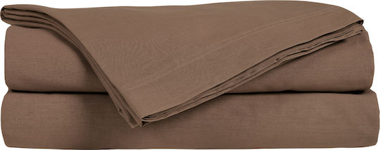 Das Home 1004 Super-Double Fitted Sheet 160x200+35cm Coffee Brown