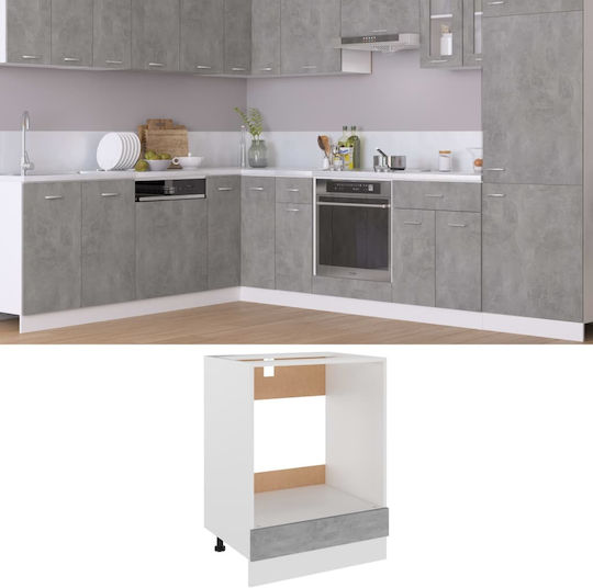 Lower Oven Cabinet Grey Concrete 60x46x81.5pcs