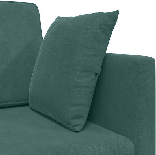 Three-Seater Couch Bed Velvet Dark Green 213x144x60 cm 4106728