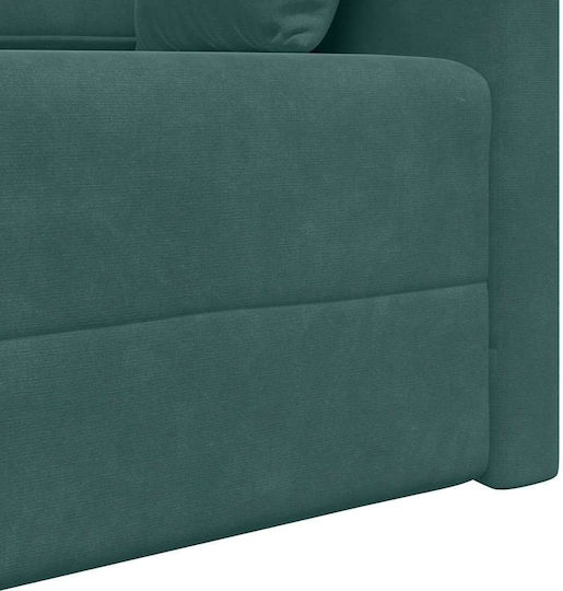 Three-Seater Couch Bed Velvet Dark Green 213x144x60 cm 4106728