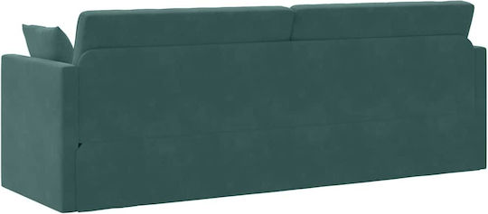 Three-Seater Couch Bed Velvet Dark Green 213x144x60 cm 4106728