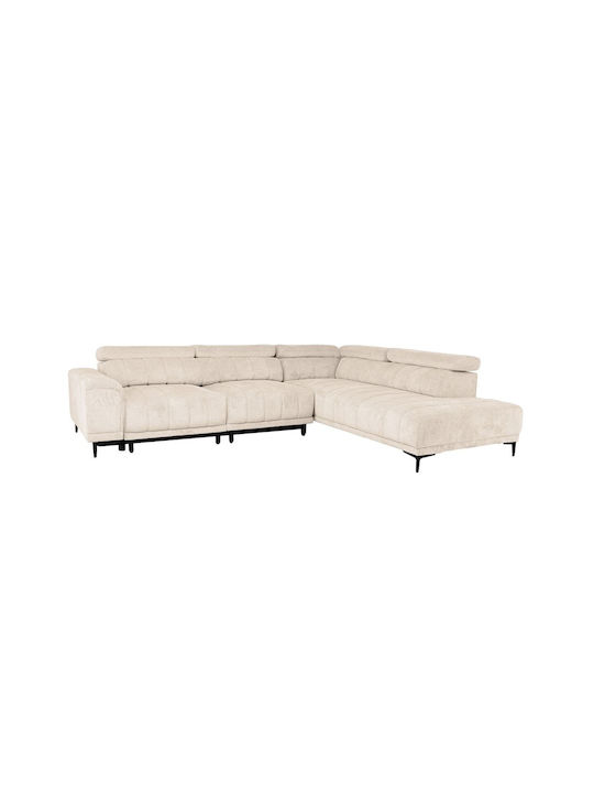 Massimo Corner Couch with Left Corner Beige 289x229x107 cm