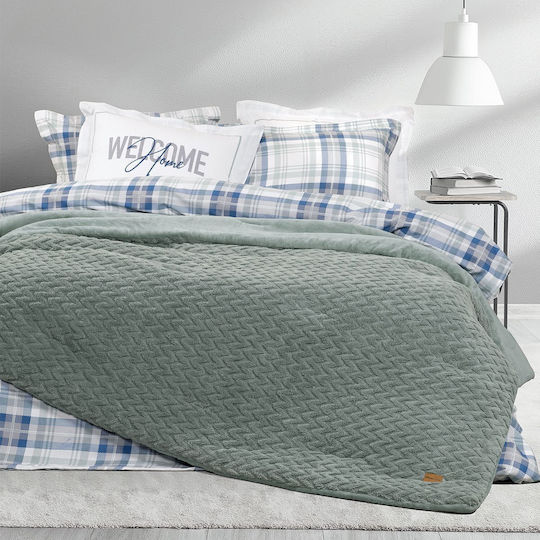 Nima Κουβερτοπάπλωμα Υπέρδιπλο 220x240εκ. Muffle Smoky Green 730 GSM