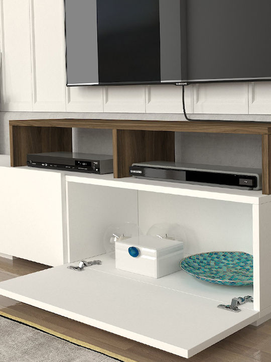 Unitate TV pentru sufragerie Stamatia White / Walnut L210xA36.8xÎ46.8buc