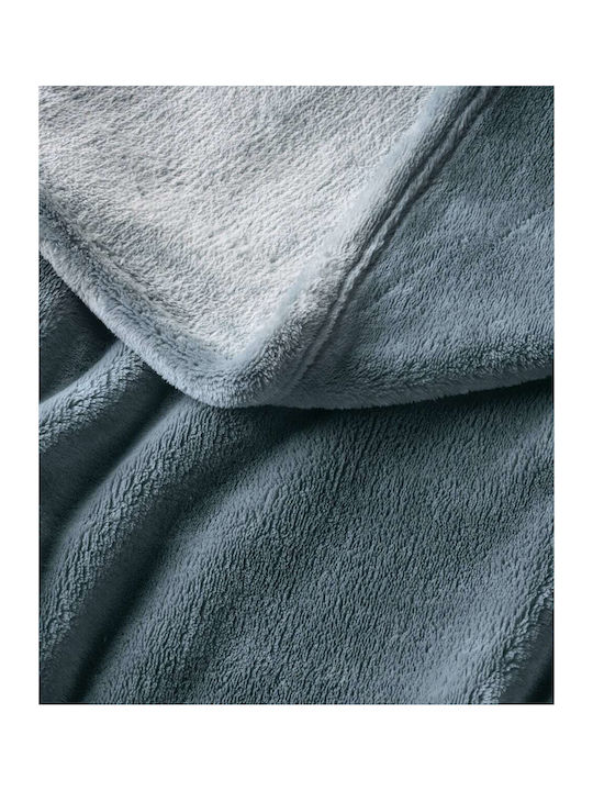 Kentia Yolanda Velvet Blanket King Size 260x240cm Denim