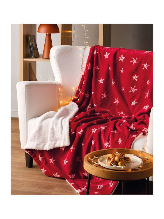 Kentia Snow Furry Sofa Blanket 130x170cm Red