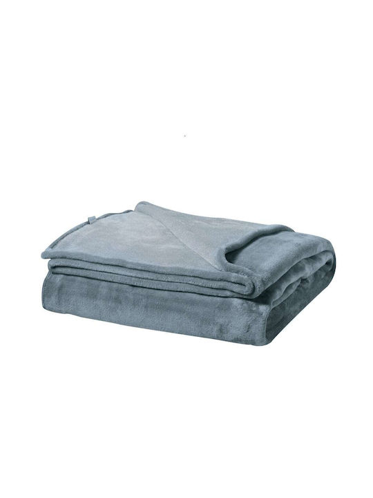 Kentia Yolanda Velvet Blanket Double Size 180x220cm Denim