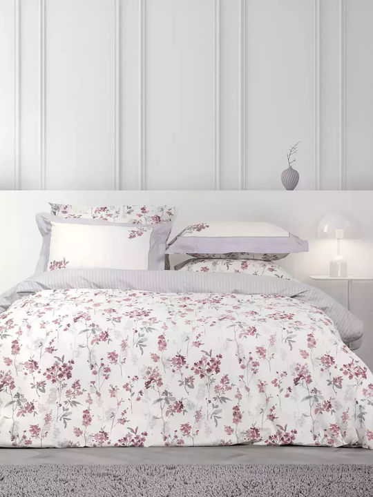 Nima Duvet Cover Set Cotton Single with Pillowcase 160x240 Tessa Pink, Beige