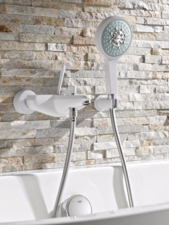 Grohe Миксер Батерия Душ Бял