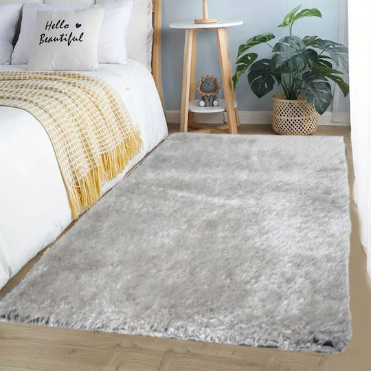 SpitiBazaar Set Modern Covoare pentru dormitor Synthetic Μαύρο-Γκρι SB.00101 3buc