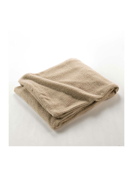 L-c Wooly Κουβέρτα Fleece Καναπέ 125x150εκ. Beige