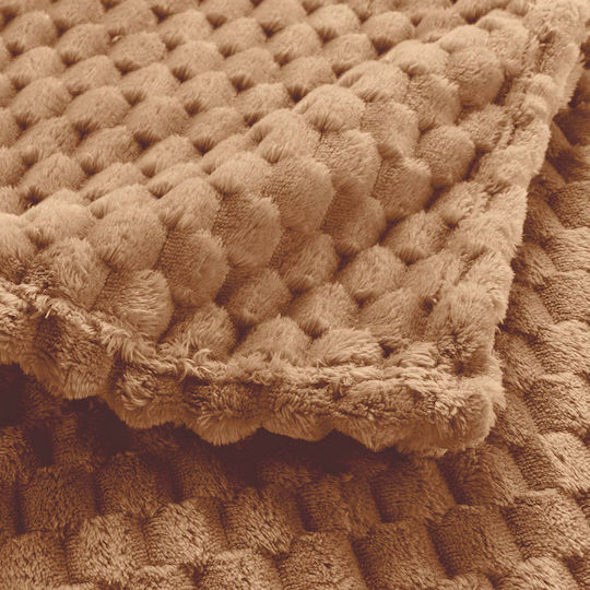 L-c Mini Decke Fleece Couch 125x150cm Camel