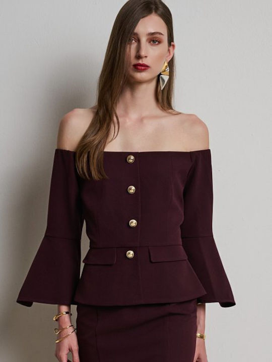 Rochie Midi De Seară Burgundy