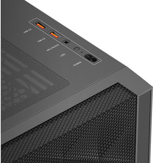 PCCOOLER C3D510 Gaming Micro Tower Carcasă PC cu Deschidere Laterală și Iluminare ARGB Neagră