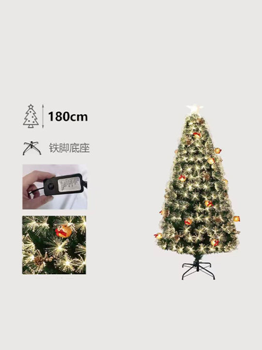 Weihnachtsbaum Höhe 180cm mit Faseroptik-Beleuchtung