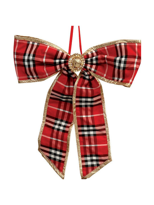 Lianos Christmas Fabric Figure Bow Red 45x45x5cm