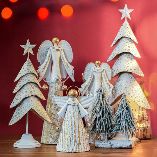 Fylliana Коледна Метална Фигура Angel Бяло Височина 59см.