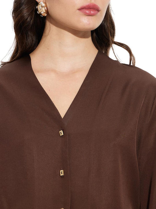 Women's Long Sleeve Shirt Brown