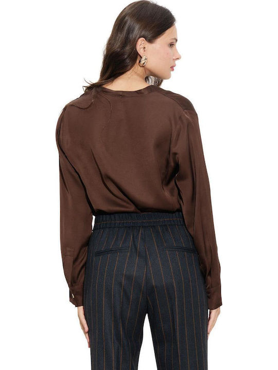Women's Long Sleeve Shirt Brown