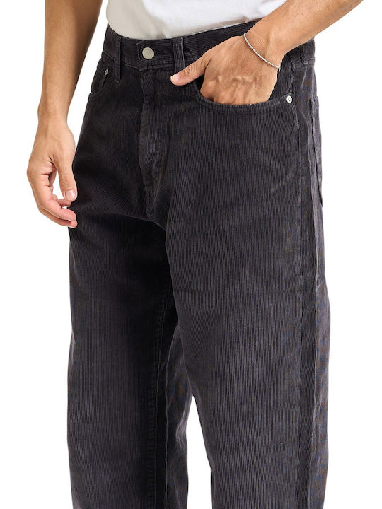 568 Ανδρικό Παντελόνι Τζιν με Loose Straight Εφαρμογή Black