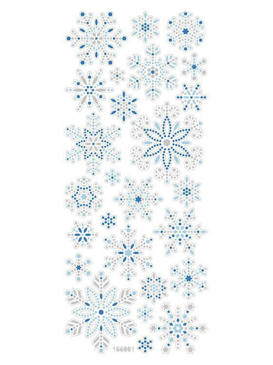 Set of Glitter Crystal Stickers, 5 Sheets, 10x23 cm, Winter