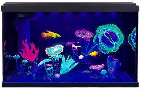 Resun Palace Glow Fish Aquarium Capacity 56.7lt with Lighting, Filter and 59.3x30.8x36.6cm Black