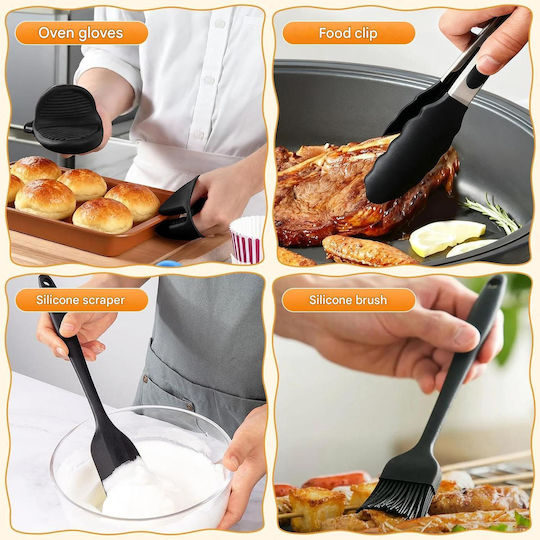 Set 23 Accesorii Philips Airfryer Dual Basket 3000/5000 Tavă Din Silicon Pentru Prăjitor Cu Aer Forme Pentru Prăjituri 2 Suporturi Formă Pentru Vafe Suport Pentru Pâine Clești