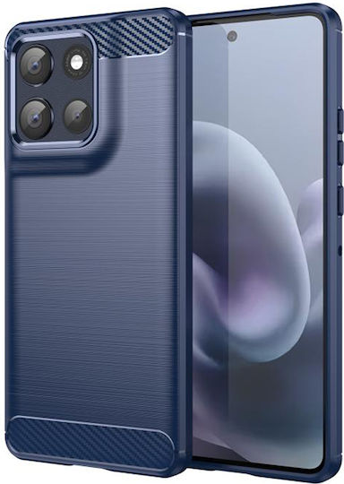 Techsuit Carbon Bumper Силикон / Пластмаса Син (Moto G86)