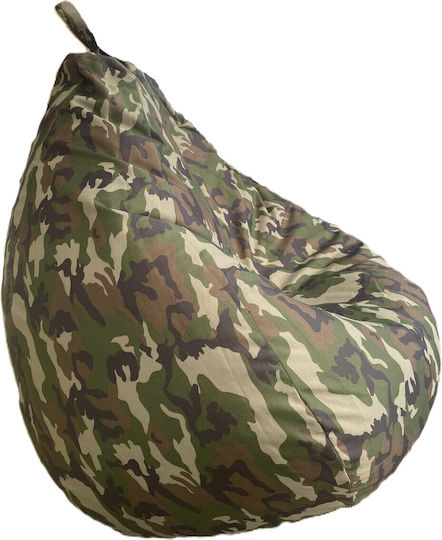 Pouf Pear Waterproof Green Camouflage 70x70x80cm