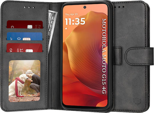 Techsuit Diary Book Silicone Black (Moto G15)