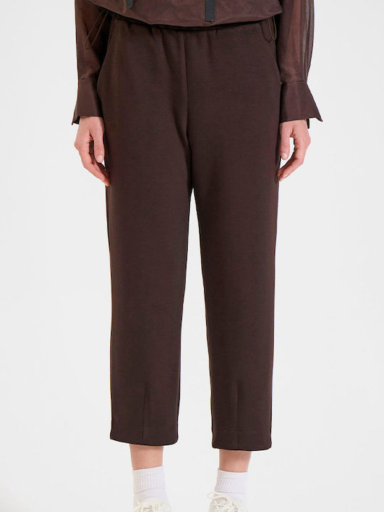 Hohe Taille Jogginghose Jogger Brown